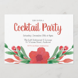 クリスマスカクテルパーティーフローラ招待状 招待状