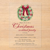 クリスマスカクテルパーティー企業のクリスマスパーティー アクリル招待状 (正面)