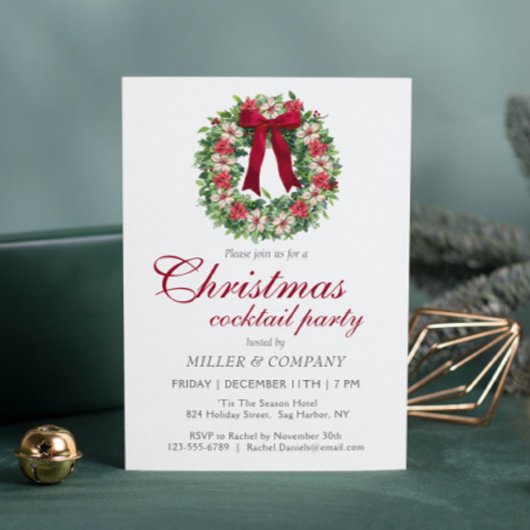 クリスマスカクテルパーティー企業のクリスマスパーティー 招待状