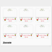 クリスマスカクテルパーティー名バッジラベル スクエアシール (シート)