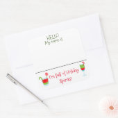 クリスマスカクテルパーティー名バッジラベル スクエアシール (封筒)