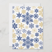 クリスマスカクテルパーティー招待状シックな雪片 招待状 (裏面)