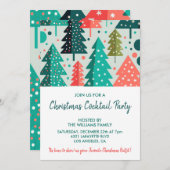 クリスマスカクテルパーティー招待状森の雪 招待状 (正面/裏面)