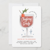 クリスマスカクテルパーティー | おもしろい&フェスティバルドリンク 招待状 (正面)