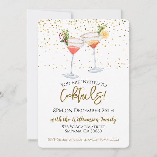クリスマスカクテルフェスティバルドリンクパーティー 招待状 (正面)