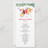 クリスマスカクテルホリデーパーティーメニュー 招待状 (正面)