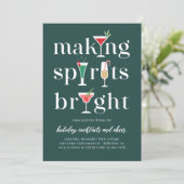 クリスマスカクテルホリデーパーティー招待状 招待状 (スタンド正面)