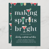 クリスマスカクテルホリデーパーティー招待状 招待状 (正面/裏面)