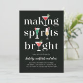 クリスマスカクテルホリデーパーティー招待状 招待状 (スタンド正面)