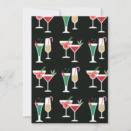 クリスマスカクテルホリデーパーティー招待状 招待状 (裏面)