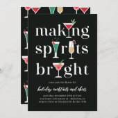 クリスマスカクテルホリデーパーティー招待状 招待状 (正面/裏面)