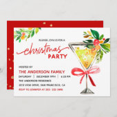 クリスマスカクテルホリデーパーティー招待状 招待状 (正面/裏面)