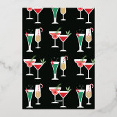 クリスマスカクテルホリデーパーティー招待状 箔シーズンカード (裏面)