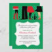 クリスマスカクテルホリデーパーティー 招待状 (正面/裏面)