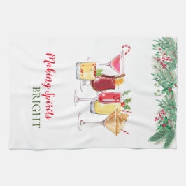クリスマスカクテルホリデー キッチンタオル