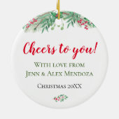 クリスマスカクテルホリデー セラミックオーナメント (裏面)