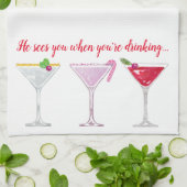 クリスマスカクテルユーモアのある引用文 キッチンタオル (折り畳み)