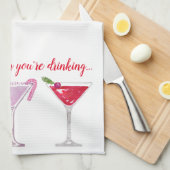 クリスマスカクテルユーモアのある引用文 キッチンタオル (四つ折り)