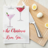 クリスマスカクテルユーモアのある引用文 キッチンタオル (四つ折り)