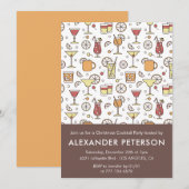 クリスマスカクテル招待カクテルパターン 招待状 (正面/裏面)