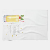 クリスマスカクテル雪だるま式レシピ水彩 キッチンタオル (横)