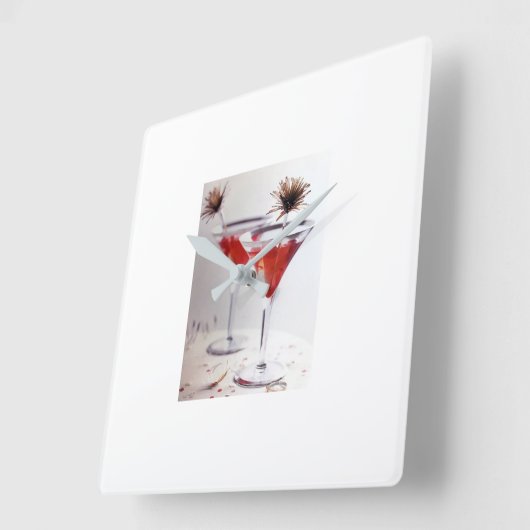 ****クリスマスカクテル****時計 スクエア壁時計 (傾斜)