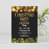 クリスマスカジノのトランプ ゴールド ブラック フェスティブ 招待状 (スタンド正面)