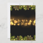 クリスマスカジノのプレイングカード ゴールド ブラック フェスティブ 招待状 (裏面)