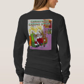 クリスマスカジノスタイルの女性黒い長いシャツ Tシャツ (裏面)