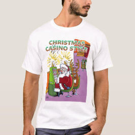 クリスマスカジノスタイルホワイトTシャツ Tシャツ
