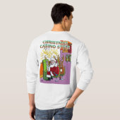 クリスマスカジノスタイル白い長いslvシャツの背中 tシャツ (裏面フル)