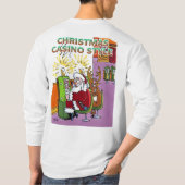クリスマスカジノスタイル白い長いslvシャツの背中 tシャツ (裏面)