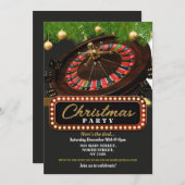 クリスマスカジノパーティーフェスティバルブラックジャック 招待状 (正面/裏面)