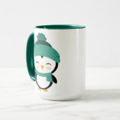 クリスマスカスタマイズに着た可愛いペンギン マグカップ (正面左)
