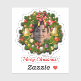 クリスマスカスタマイズのリースと写真 シール
