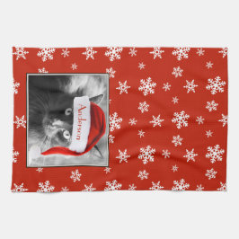 クリスマスカスタマイズキャットの名前 キッチンタオル