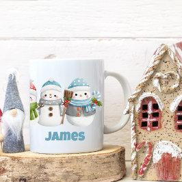 クリスマスカスタマイズ可能なかわいい雪だるまホリデーギフト コーヒーマグカップ