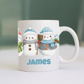 クリスマスカスタマイズ可能なかわいい雪だるまホリデーギフト コーヒーマグカップ