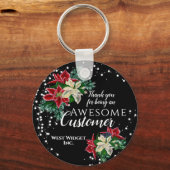 クリスマスカスタマー感謝フローラブラックキーチェーン キーホルダー (正面)