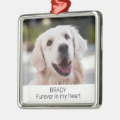 クリスマスカスタムと名前の付いたフォトペットメモリアル メタルオーナメント (左)