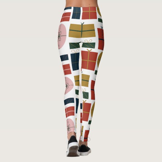 クリスマスカスタムに赤い緑のピンクのジオブランド レギンス (裏面)