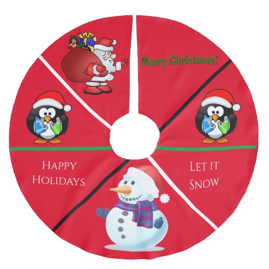 クリスマスカスタムのスカート。 ブラッシュドポリエステルツリースカート (正面)