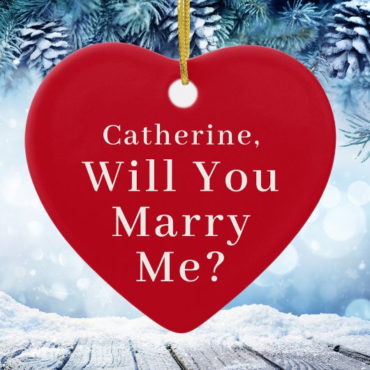 クリスマスカスタムのプロポーズを私と赤く結婚してほしい セラミックオーナメント