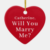 クリスマスカスタムのプロポーズを私と赤く結婚してほしい セラミックオーナメント (正面)