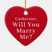 クリスマスカスタムのプロポーズを私と赤く結婚してほしい セラミックオーナメント (裏面)
