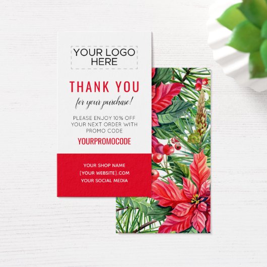 クリスマスカスタムのプロモーションコード割引カード (デスク)