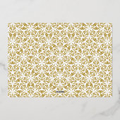 クリスマスカスタムの写真の名前エレガント金ゴールドユニーク 箔シーズンカード (裏面)