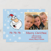 クリスマスカスタムの写真/名前Santa - Ho Ho Ho シーズンカード (正面/裏面)