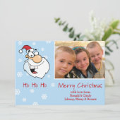クリスマスカスタムの写真/名前Santa - Ho Ho Ho シーズンカード (スタンド正面)