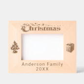 クリスマスカスタムの家族の名前ツリー雪6x4 レーザー彫刻フレーム (正面)